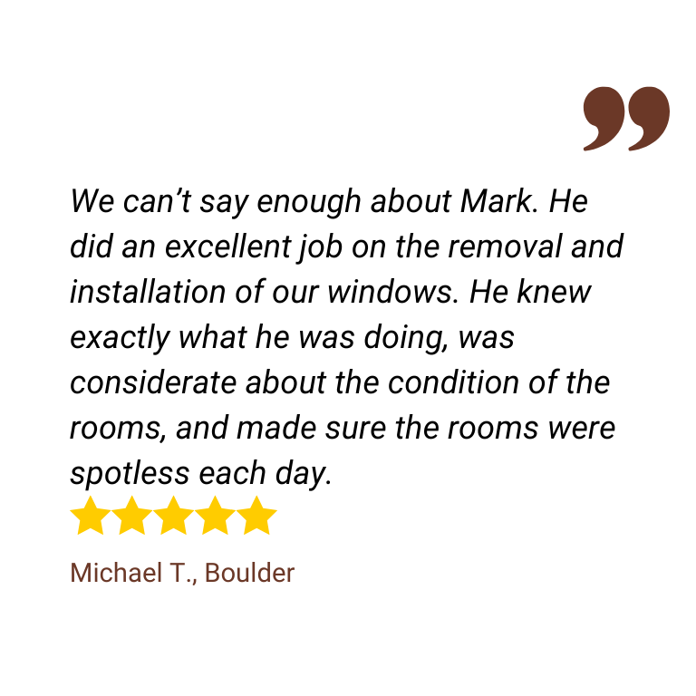 Five-star customer review of Colorado Window & Siding, number 13