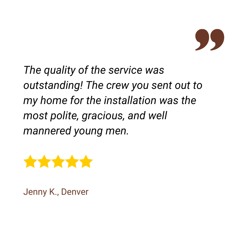 Five-star customer review of Colorado Window & Siding, number 12