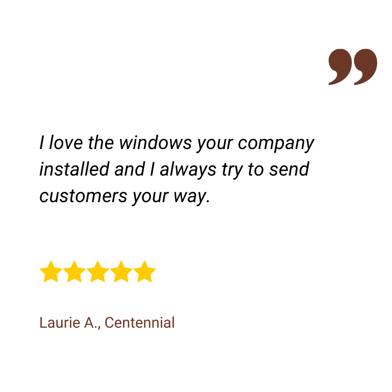 Five-star customer review of Colorado Window & Siding, number 9