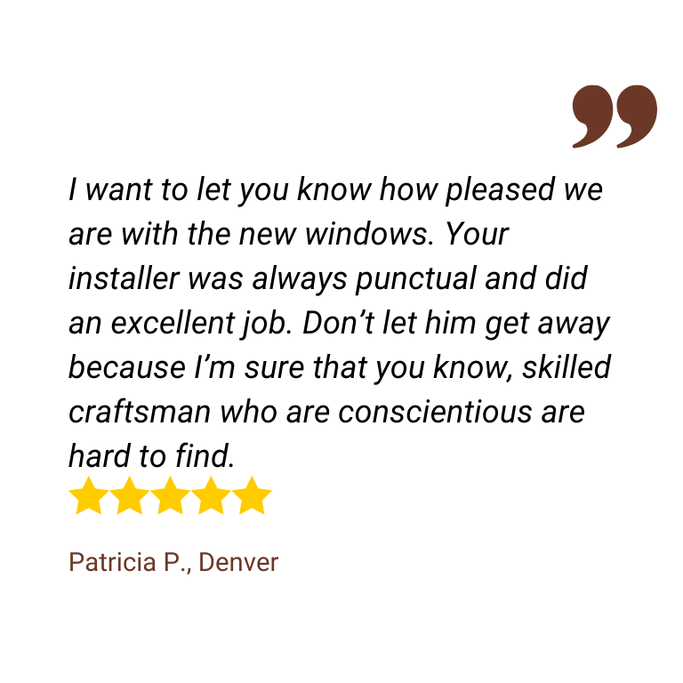 Five-star customer review of Colorado Window & Siding, number 11