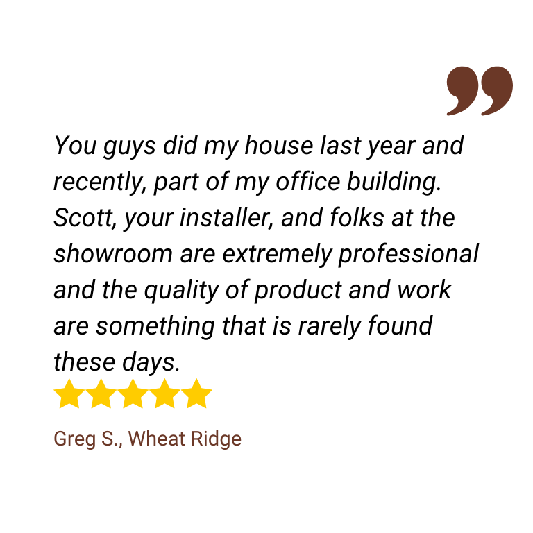 Five-star customer review of Colorado Window & Siding, number 7