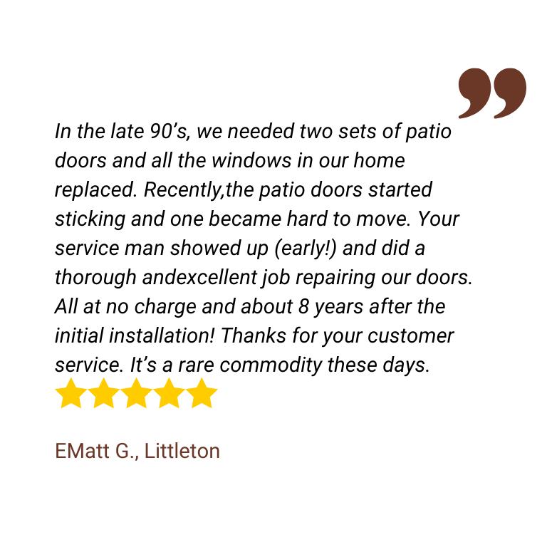 Five-star customer review of Colorado Window & Siding, number 8